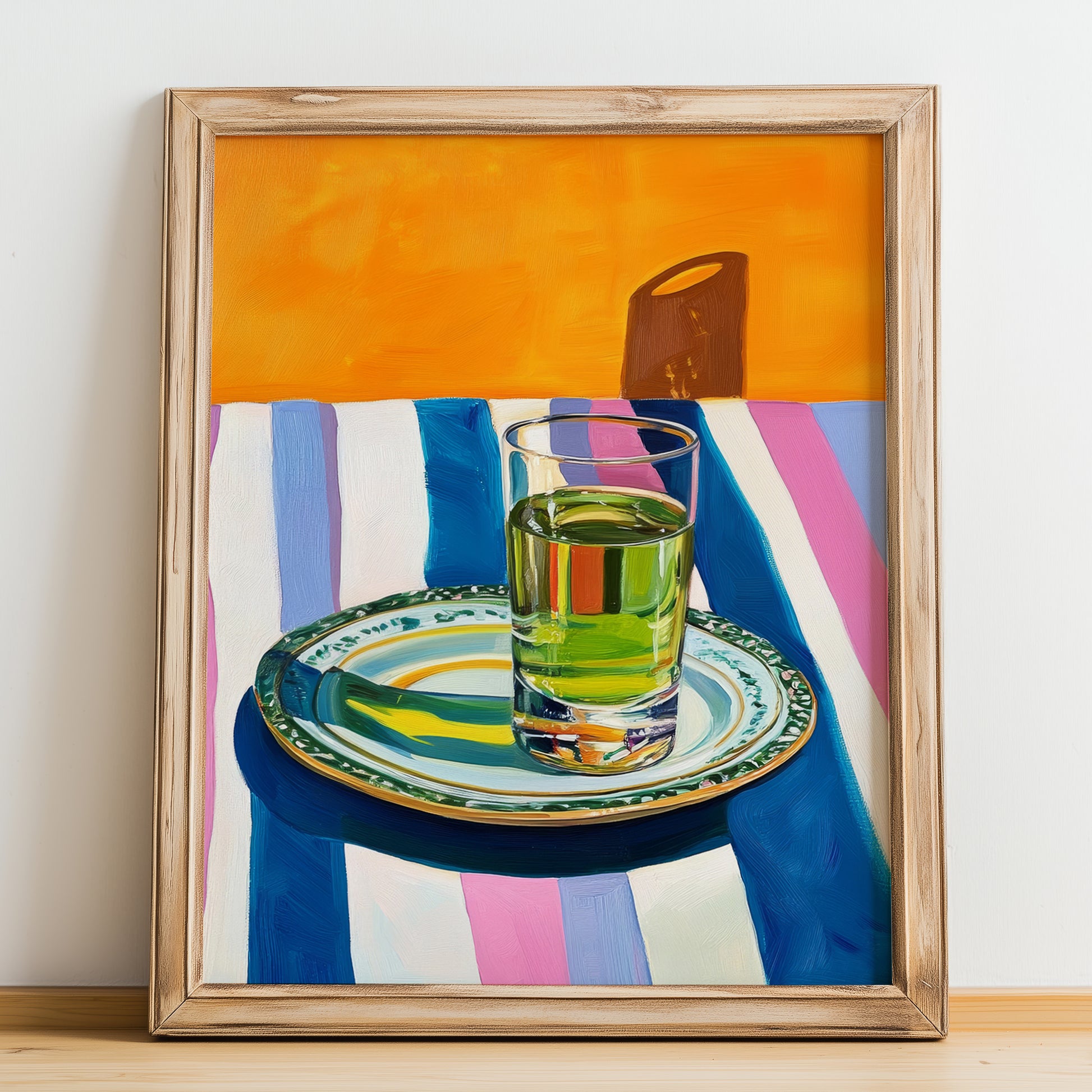 Absinthe – French Spirit Drink, Hotel Lobby Illustration, no-text version framed in wood
