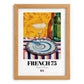 French 75 – French Cocktail Drink, Sky Bar Art, set in oak frame