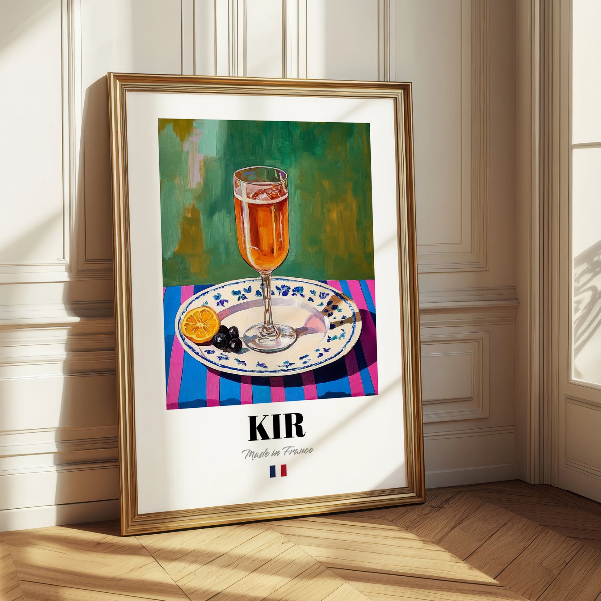 Kir – French Cocktail Drink, Sky Bar Illustration