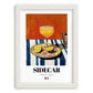 Sidecar – French Cocktail Drink, Sky Bar Poster, placed in minimal white frame