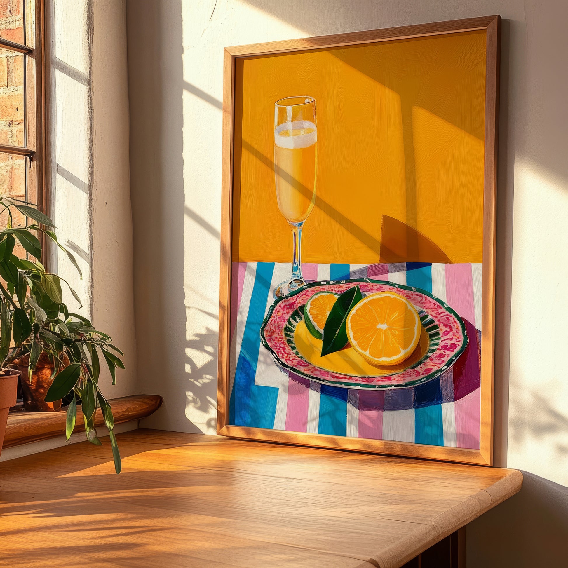 Mimosa – French Cocktail Drink, Cocktail Lounge Poster, clean layout with no caption