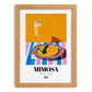 Mimosa – French Cocktail Drink, Cocktail Lounge Poster, set in oak frame