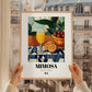 Mimosa – French Cocktail Drink, Beach Bar Wall Art, styled in a charming Paris street view