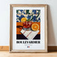 Boulevardier – French Cocktail Drink, Speakeasy Print, in wooden frame leaning on the floor