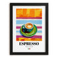 Espresso – Italian Coffee, Café Poster, in sleek black frame
