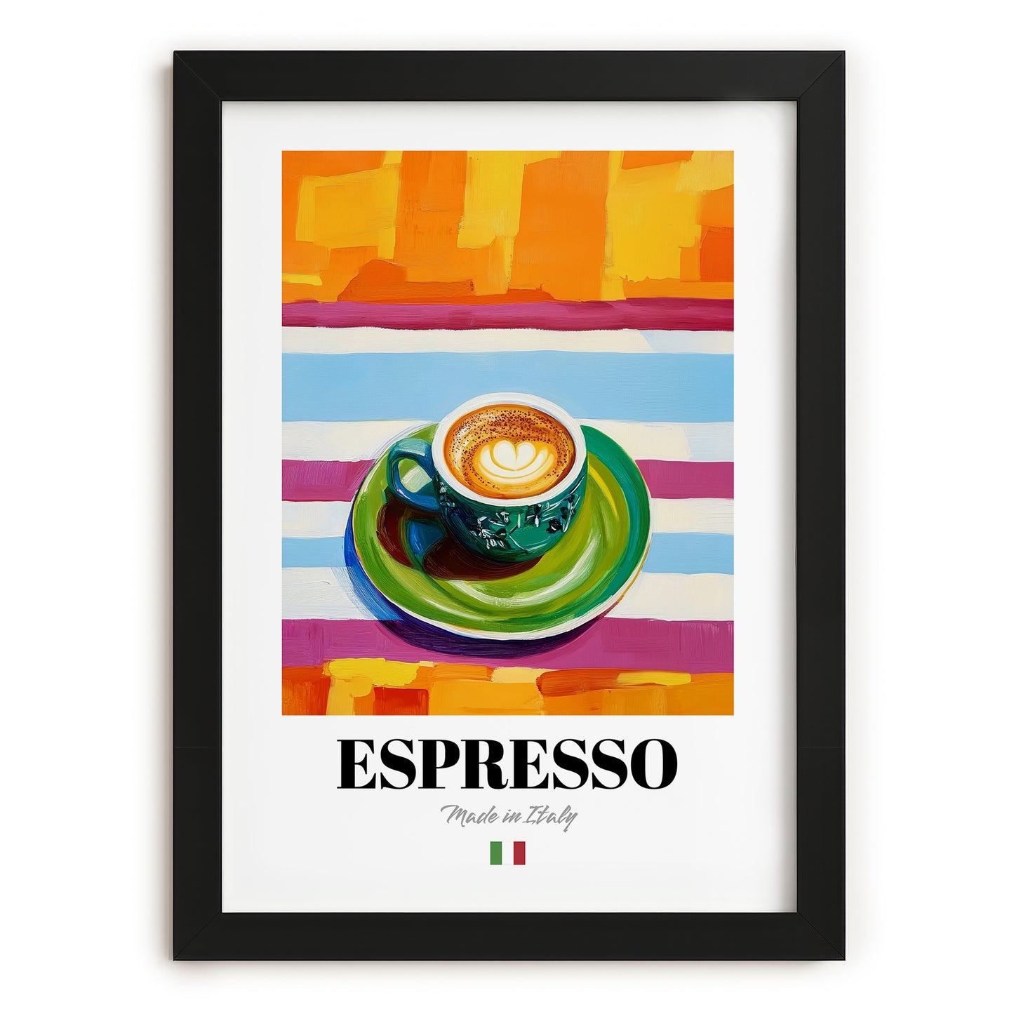 Espresso – Italian Coffee, Café Poster, in sleek black frame