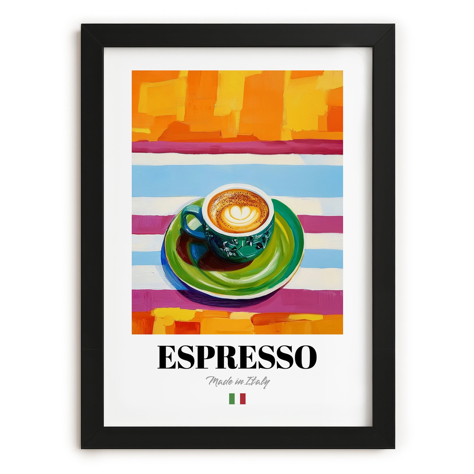 Espresso – Italian Coffee, Café Poster, in sleek black frame
