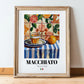 Macchiato – Italian Coffee, Café Print, in wooden frame leaning on the floor