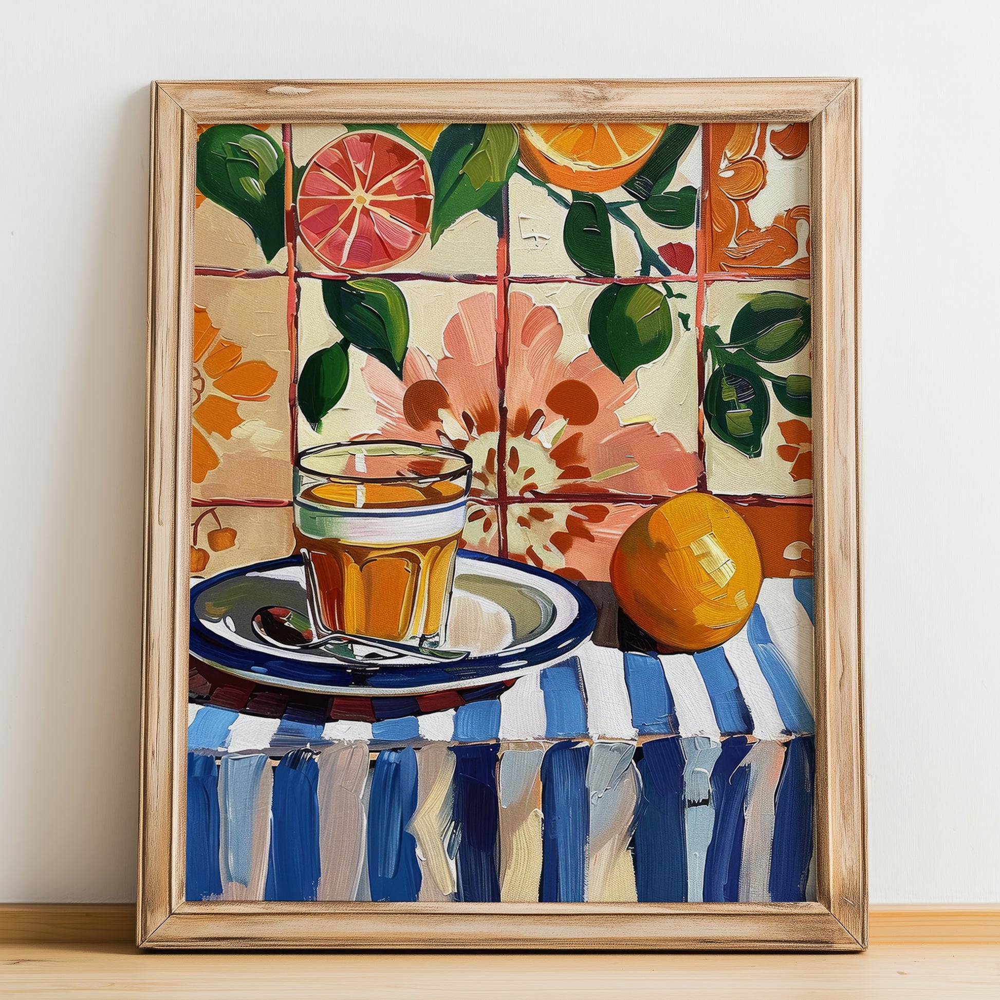 Macchiato – Italian Coffee, Café Print, no-text version framed in wood