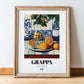 Grappa – Italian Spirit Drink, Cocktail Lounge Wall Art, in wooden frame leaning on the floor