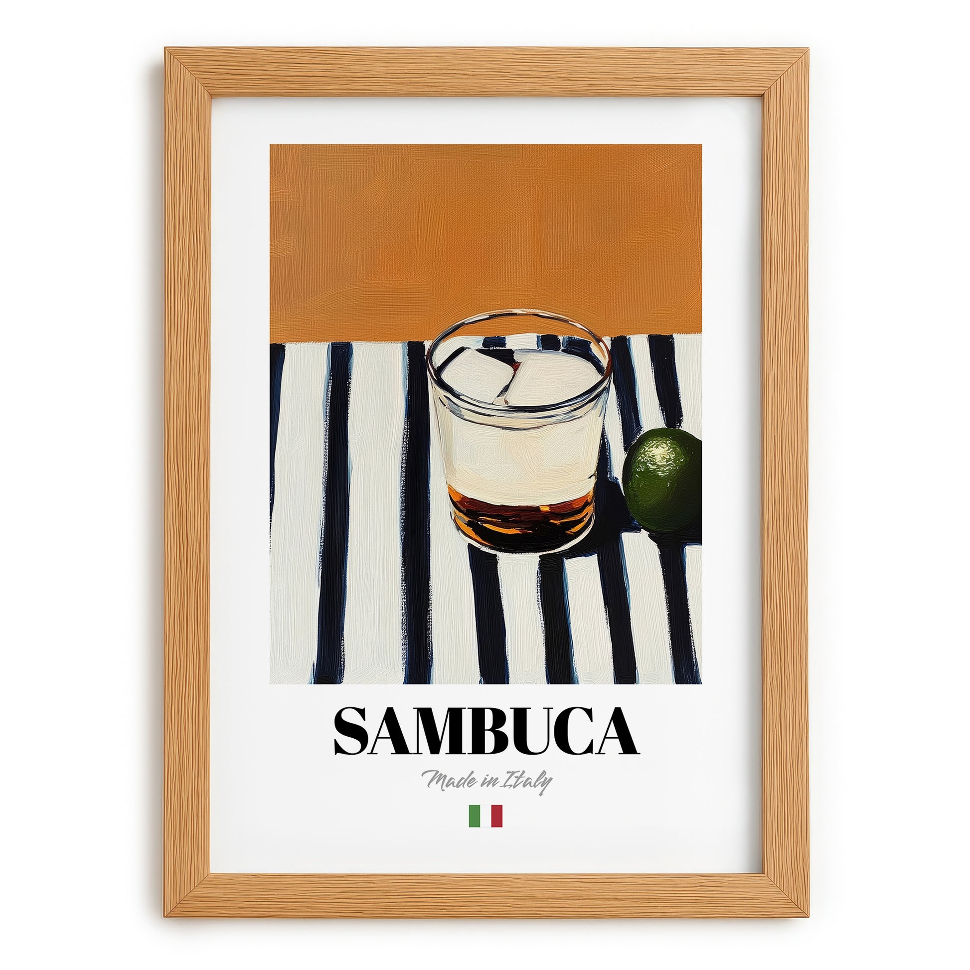 Sambuca – Italian Liqueur Drink, Hotel Lobby Poster, set in oak frame