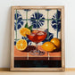 Bitter Rosso – Italian Cocktail Drink, Beach Bar Wall Art, no-text version framed in wood