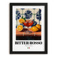 Bitter Rosso – Italian Cocktail Drink, Beach Bar Wall Art, in sleek black frame