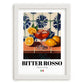 Bitter Rosso – Italian Cocktail Drink, Beach Bar Wall Art, placed in minimal white frame