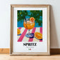 Spritz – Italian Cocktail Drink, Beach Bar Wall Decor, in wooden frame leaning on the floor