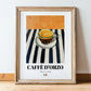 Caffè d'Orzo – Italian Coffee, Café Art, in wooden frame leaning on the floor