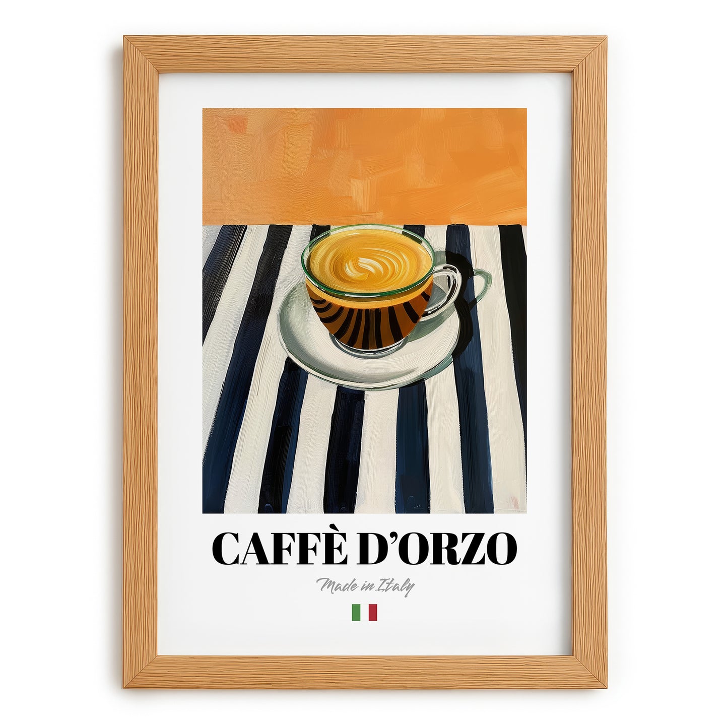 Caffè d'Orzo – Italian Coffee, Café Art, set in oak frame