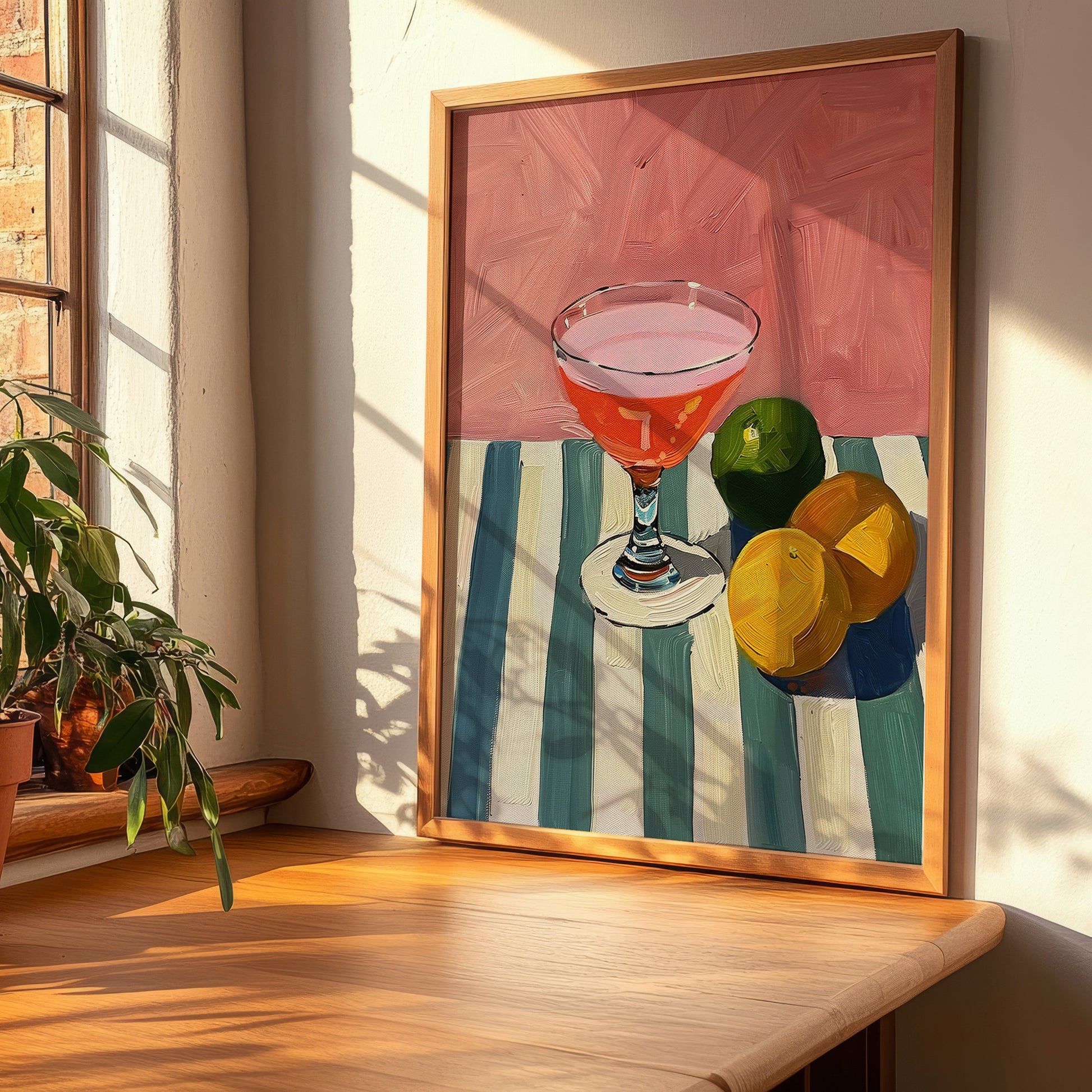 Rosolio – Italian Liqueur Drink, Rooftop Terrace Poster, clean layout with no caption
