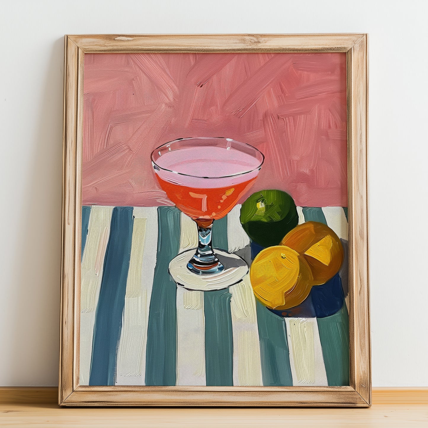 Rosolio – Italian Liqueur Drink, Rooftop Terrace Poster, no-text version framed in wood
