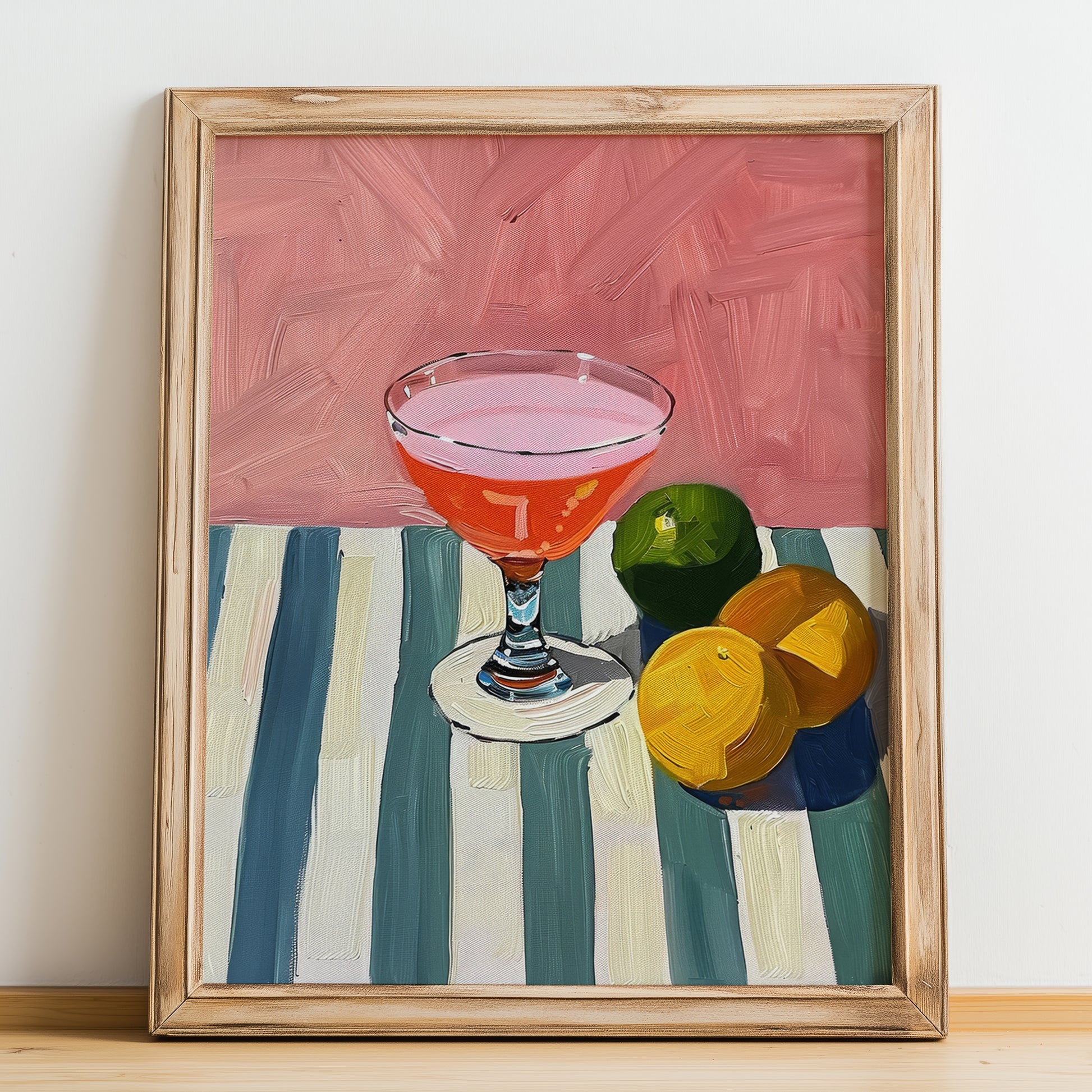 Rosolio – Italian Liqueur Drink, Rooftop Terrace Poster, no-text version framed in wood