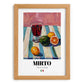 Mirto – Italian Liqueur Drink, Sky Bar Illustration, set in oak frame