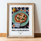 Pizza Margherita – Italian Pizza, Restaurant Painting, in wooden frame leaning on the floor