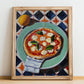 Pizza Margherita – Italian Pizza, Restaurant Painting, no-text version framed in wood