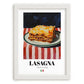 Lasagna – Italian Pasta, Osteria Poster, placed in minimal white frame