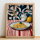 Spaghetti Carbonara – Italian Pasta, Osteria Poster, no-text version framed in wood