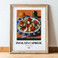 Insalata Caprese – Italian Salad Dish, Café Poster, in wooden frame leaning on the floor