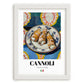 Cannoli – Italian Dessert Dish, Café Poster, placed in minimal white frame