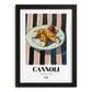 Cannoli – Italian Dessert Dish, Café Poster, in sleek black frame