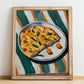 Focaccia – Italian Bread Dish, Food Bar Art, no-text version framed in wood