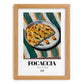 Focaccia – Italian Bread Dish, Food Bar Art, set in oak frame