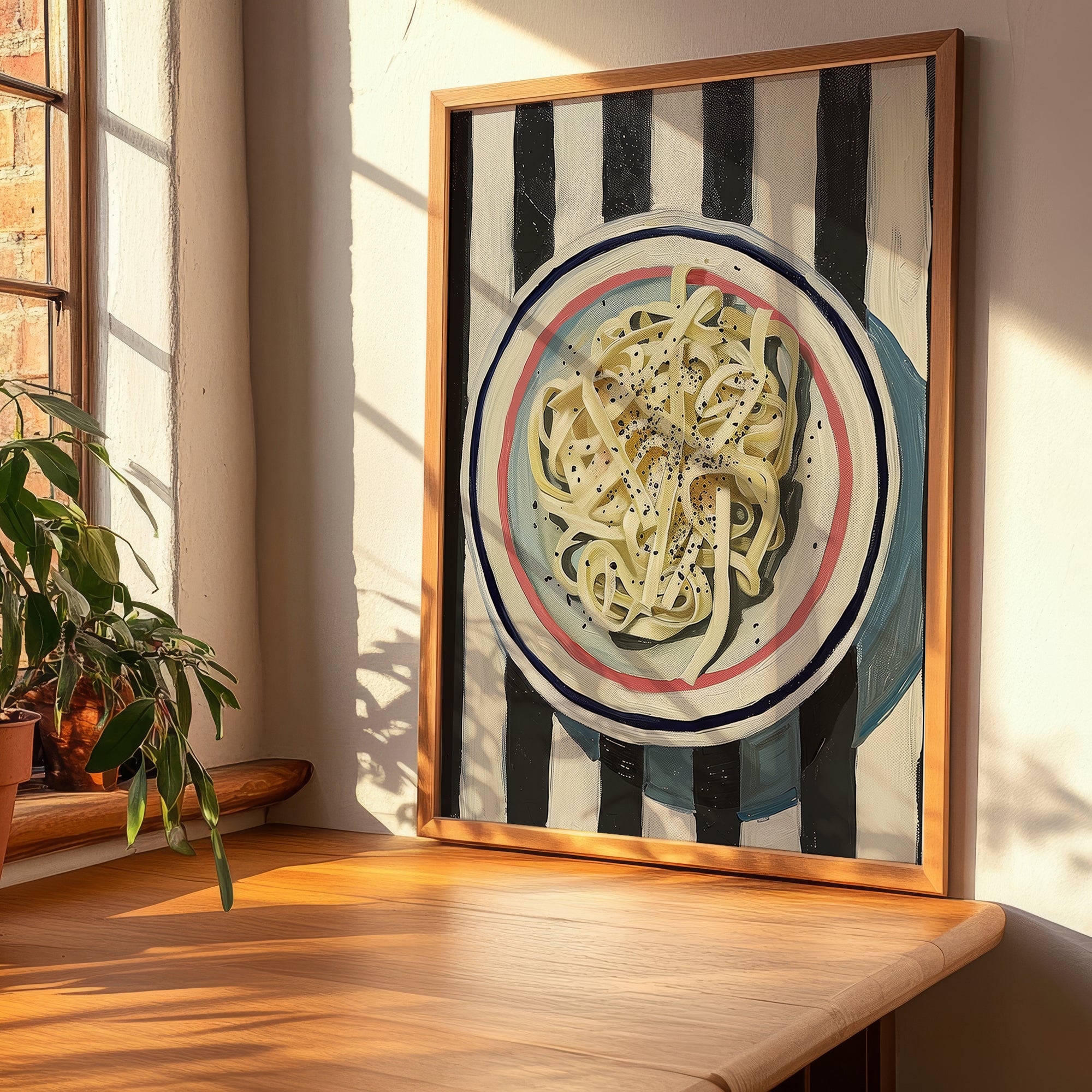 Cacio e Pepe – Italian Pasta, Trattoria Print, clean layout with no caption