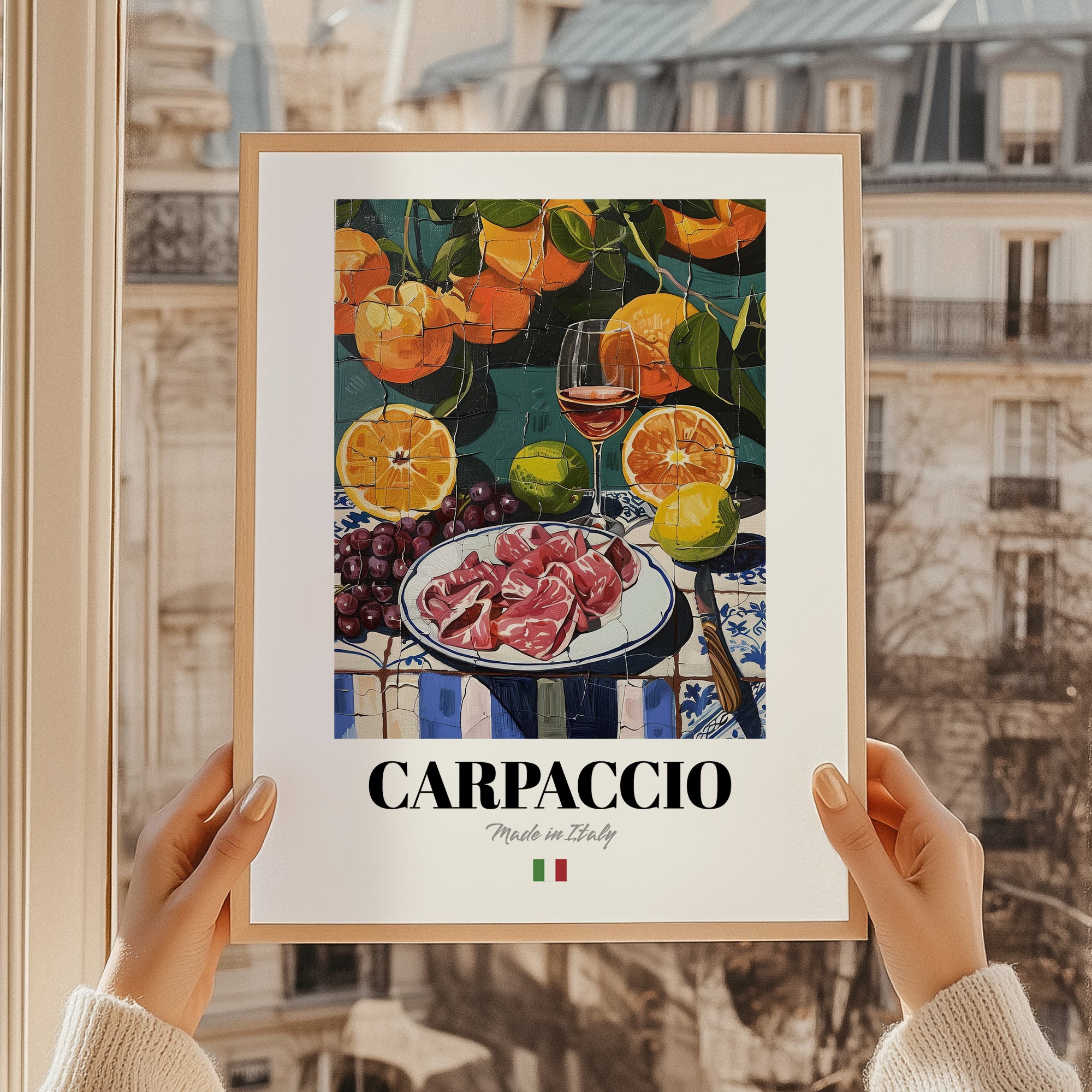 Carpaccio – Italian Meat Dish, Tavern Art, styled in a charming Paris street view