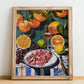 Carpaccio – Italian Meat Dish, Tavern Art, no-text version framed in wood