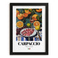 Carpaccio – Italian Meat Dish, Tavern Art, in sleek black frame