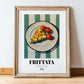 Frittata – Italian Snack Dish, Restaurant Painting, in wooden frame leaning on the floor