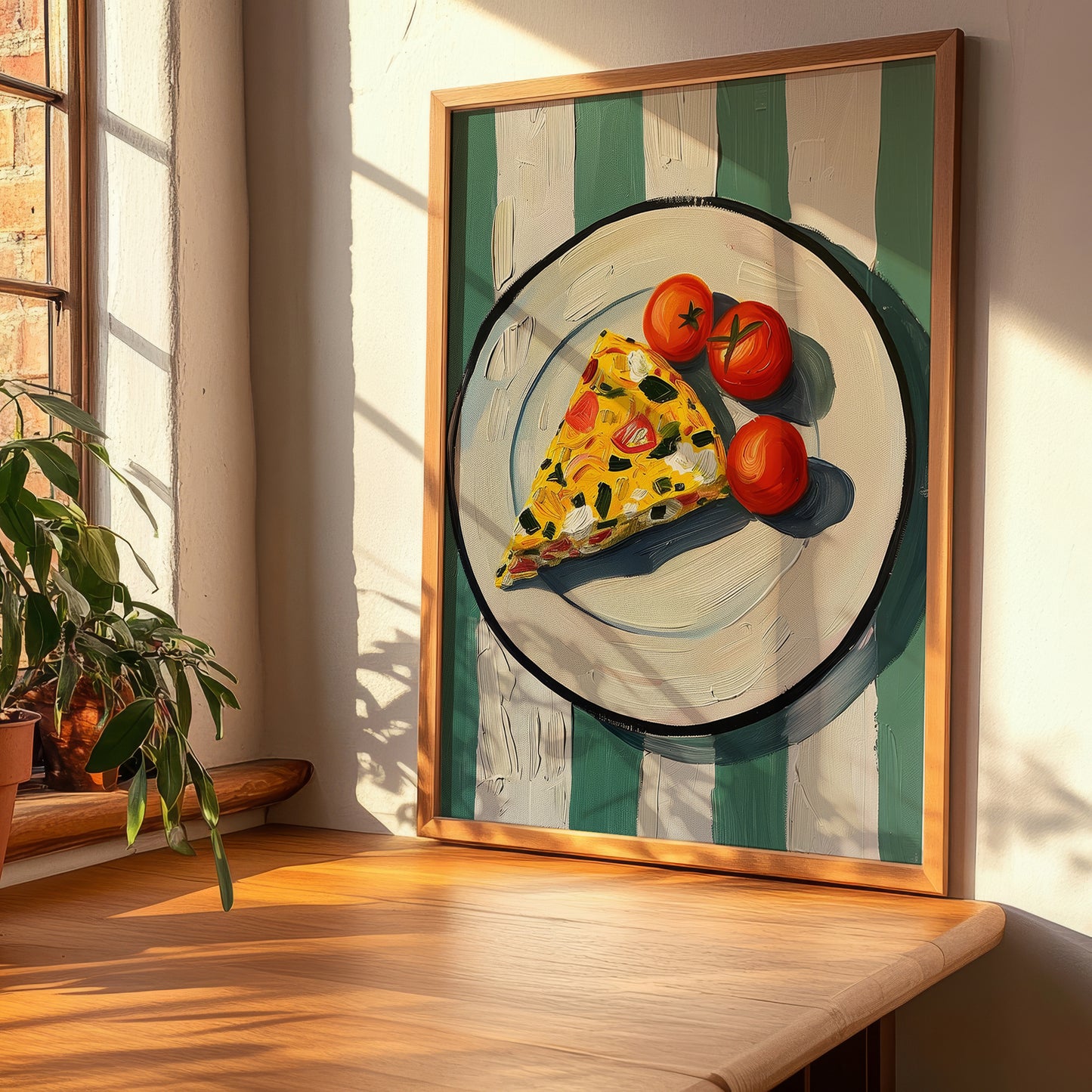 Frittata – Italian Snack Dish, Restaurant Painting, clean layout with no caption