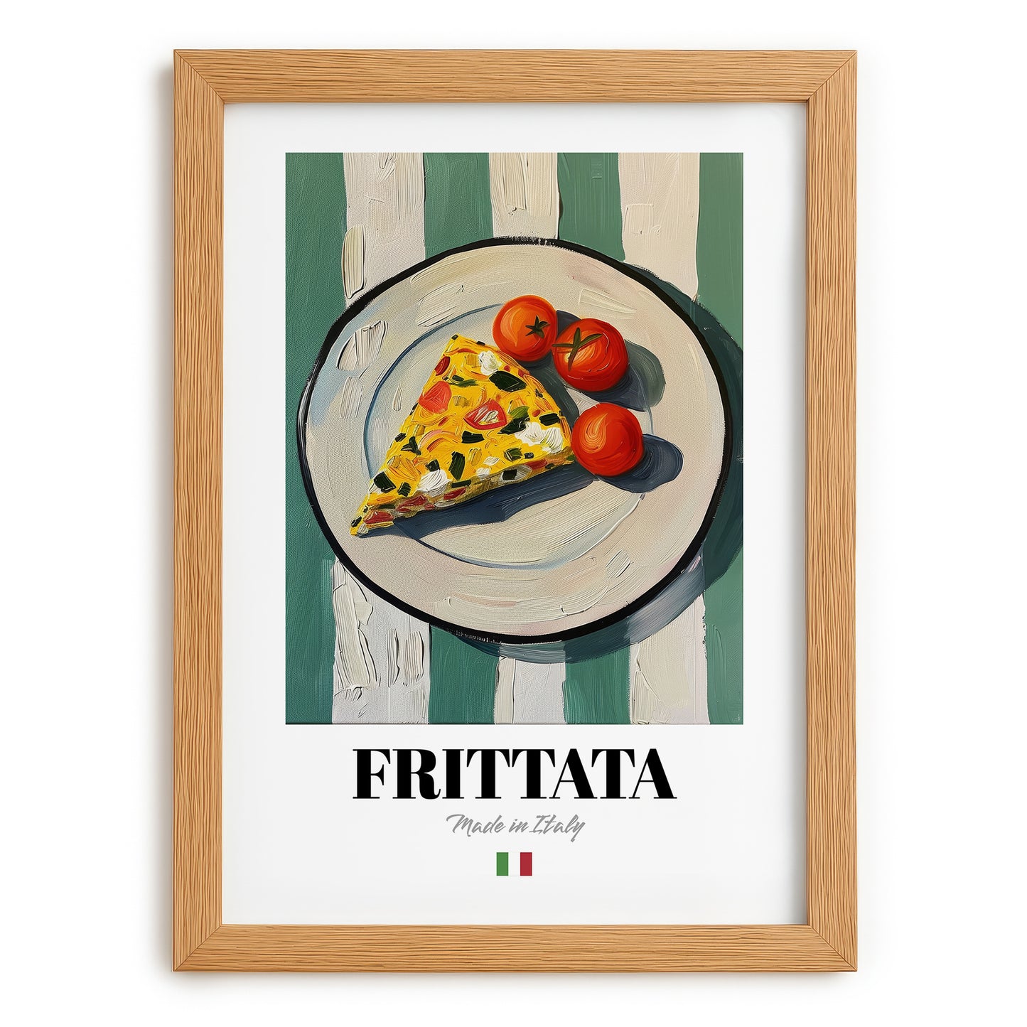 Frittata – Italian Snack Dish, Restaurant Painting, set in oak frame