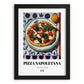 Pizza Napoletana – Italian Pizza, Trattoria Poster, in sleek black frame