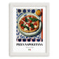 Pizza Napoletana – Italian Pizza, Trattoria Poster, placed in minimal white frame