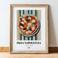 Pizza Napoletana – Italian Pizza, Pizzeria Still Life, in wooden frame leaning on the floor