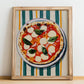 Pizza Napoletana – Italian Pizza, Pizzeria Still Life, no-text version framed in wood