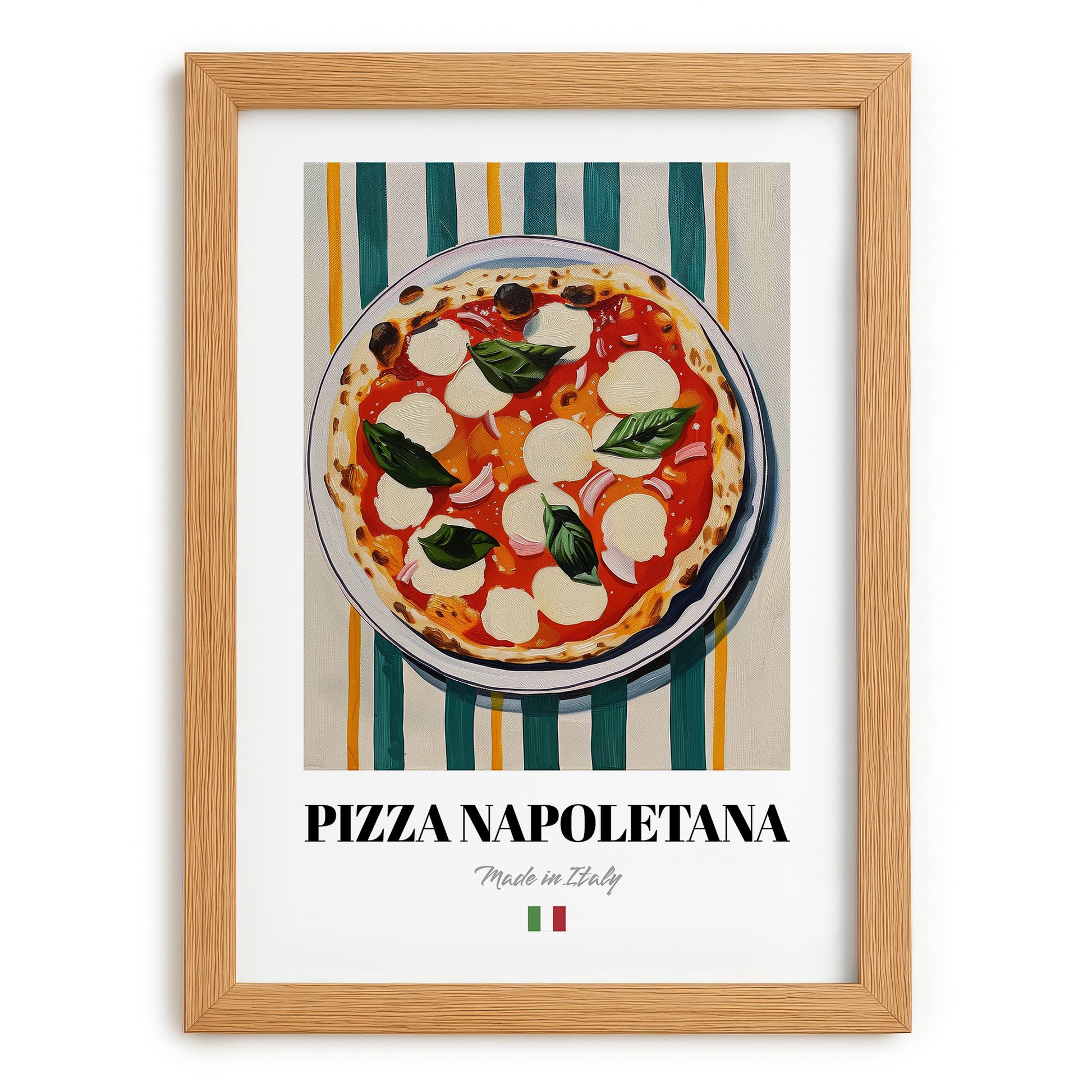 Pizza Napoletana – Italian Pizza, Pizzeria Still Life, set in oak frame