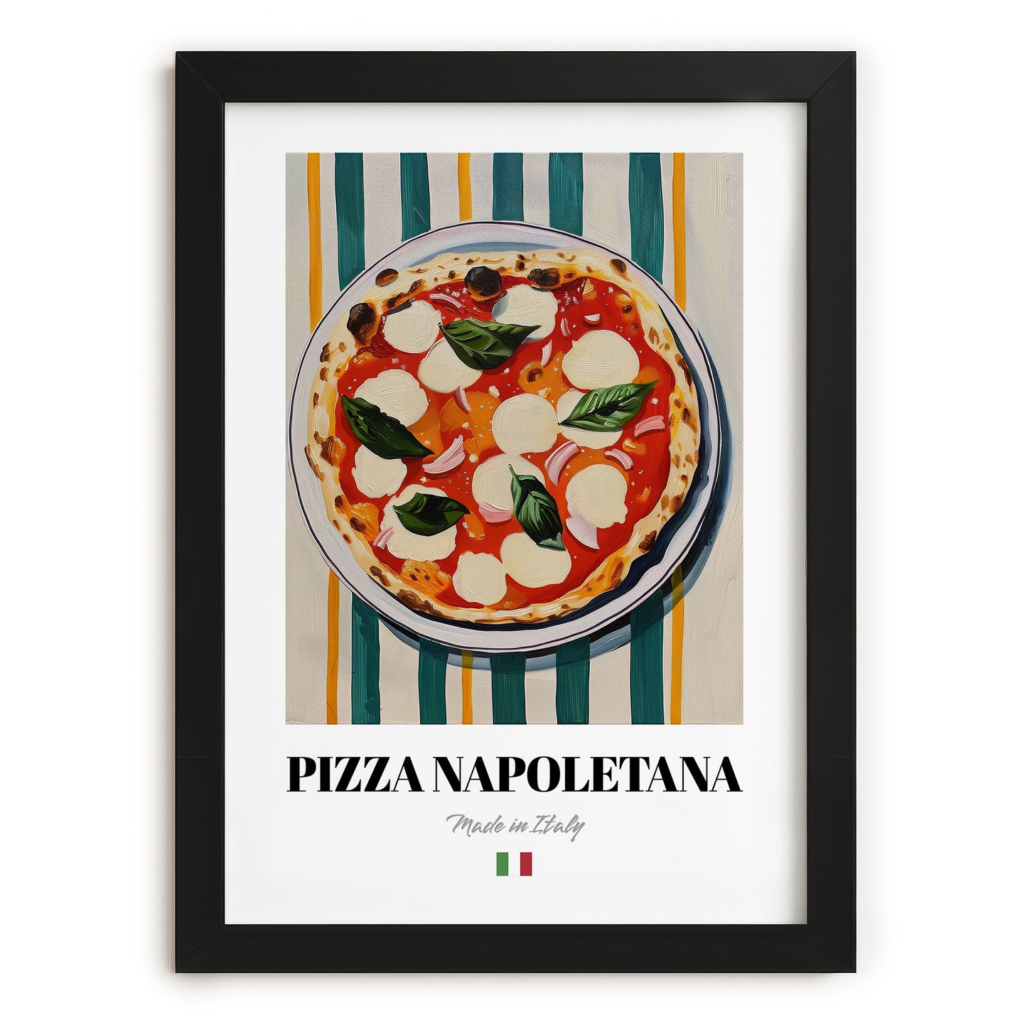 Pizza Napoletana – Italian Pizza, Pizzeria Still Life, in sleek black frame
