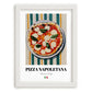 Pizza Napoletana – Italian Pizza, Pizzeria Still Life, placed in minimal white frame