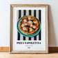 Pizza Napoletana – Italian Pizza, Restaurant Poster, in wooden frame leaning on the floor