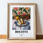 Biscotti – Italian Biscuits Dish, Bistro Poster, in wooden frame leaning on the floor